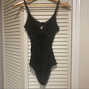Aerie black velvet bodysuit